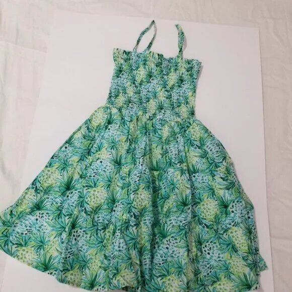 Janie and jack green elastic top pineapple details Cotton dress size 8 (F15) - Picture 7 of 7